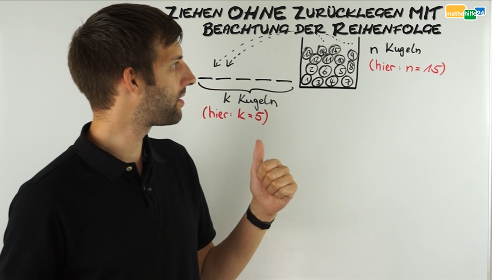 Ziehen OHNE Zurücklegen und MIT Beachtung der Reihenfolge » mathehilfe24
